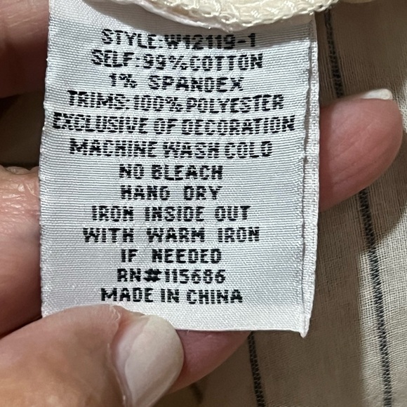 Johnny Was Peasant Blouse Top Boho Cream Embroidered 3/4 Sleeve  SZ S EUC - Picture 8 of 10